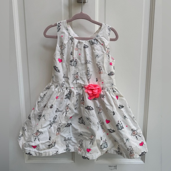 The Children's Place 3T Girls White and Pink Ballet Dance Sleeveless Dress - Picture 1 of 6